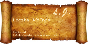 Loczka János névjegykártya